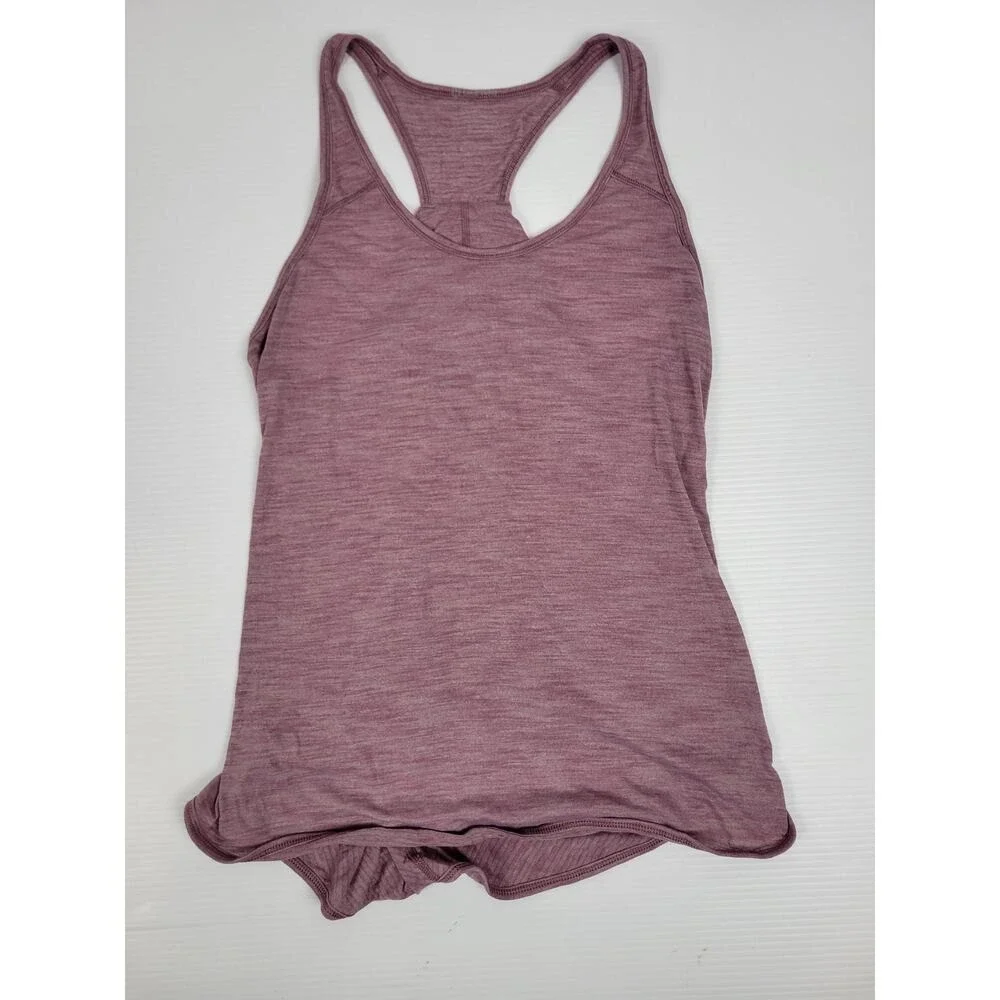 Lululemon Womens 8 Heathered Maroon Red Racerback Athletic‎ Yoga Gym Tank Top